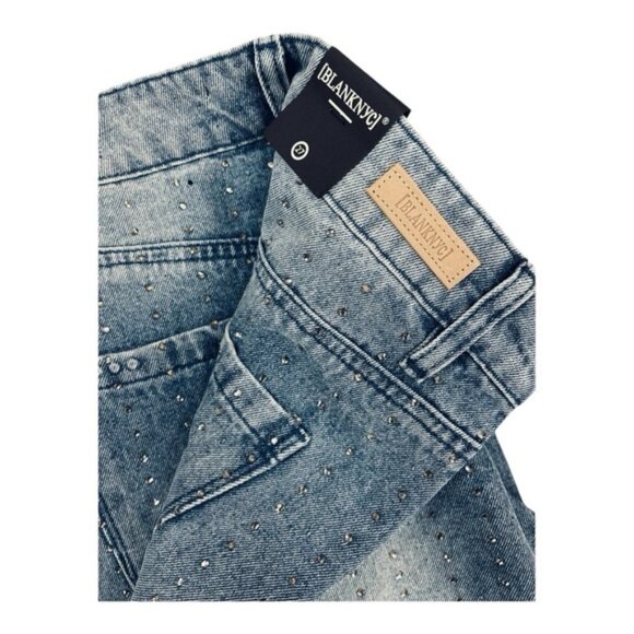 NEW BLANK NYC Rhinestone Embellished Straight Leg Jeans Magic for women 269mn - Picture 5 of 7